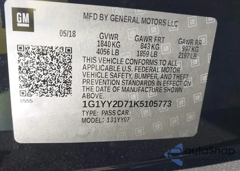 2019 Chevrolet Corvette Grand Sport from USA, damaged, VIN 1G1YY2D71K5105773